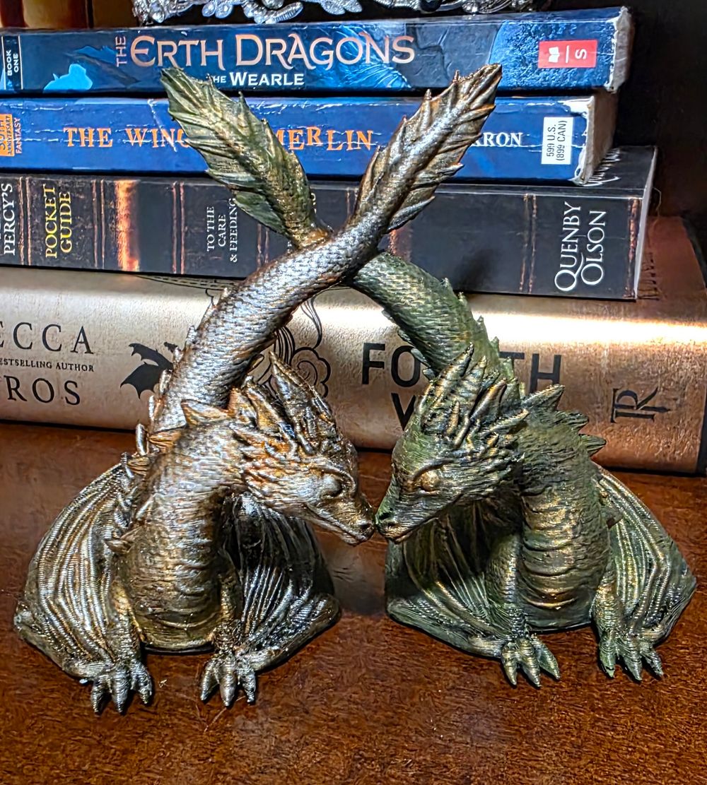 Twin Dragon shelf decor